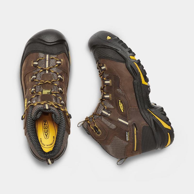 Keen Braddock Waterproof Mid Soft Toe Mens Work Boots Brown/Black Online (2738-PYZQB)